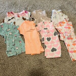 Toddler Girl Set of 12-18 Month Play Clothes & Pajamas